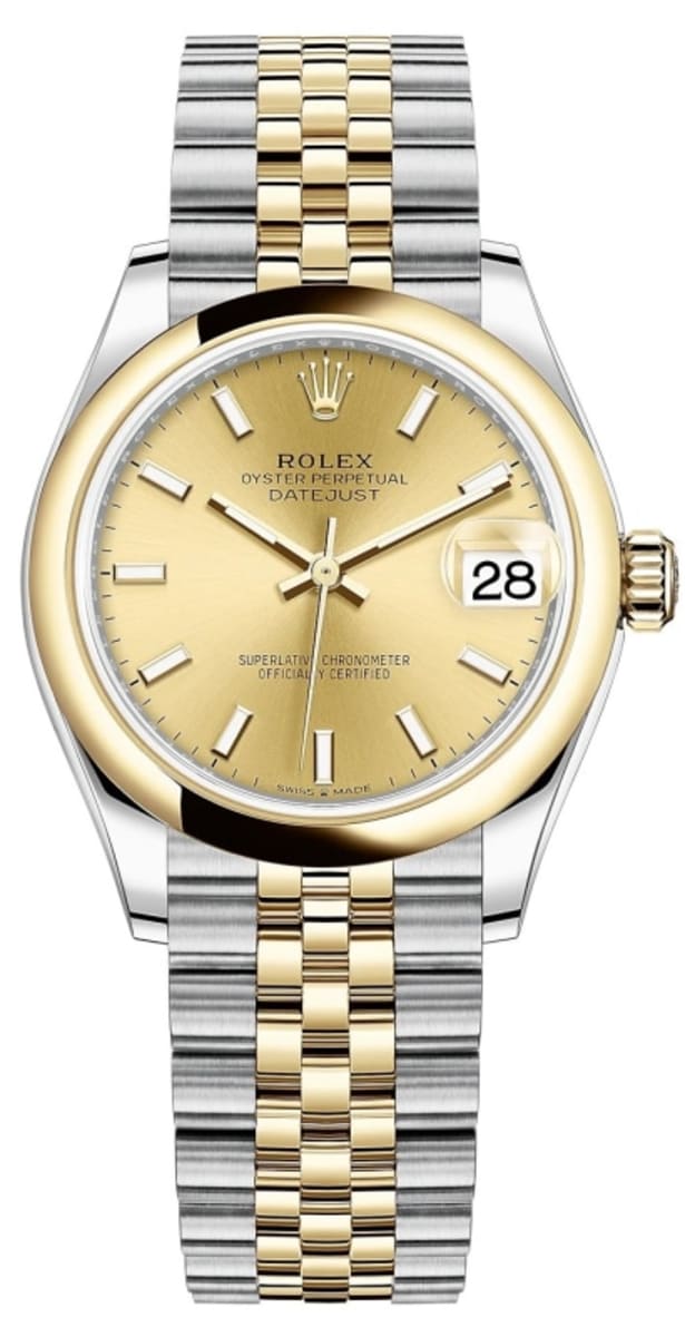 Rolex Datejust 31 Stainless Steel and Yellow Gold Champagne Dial Women’s Watch M278243-0014 31mm