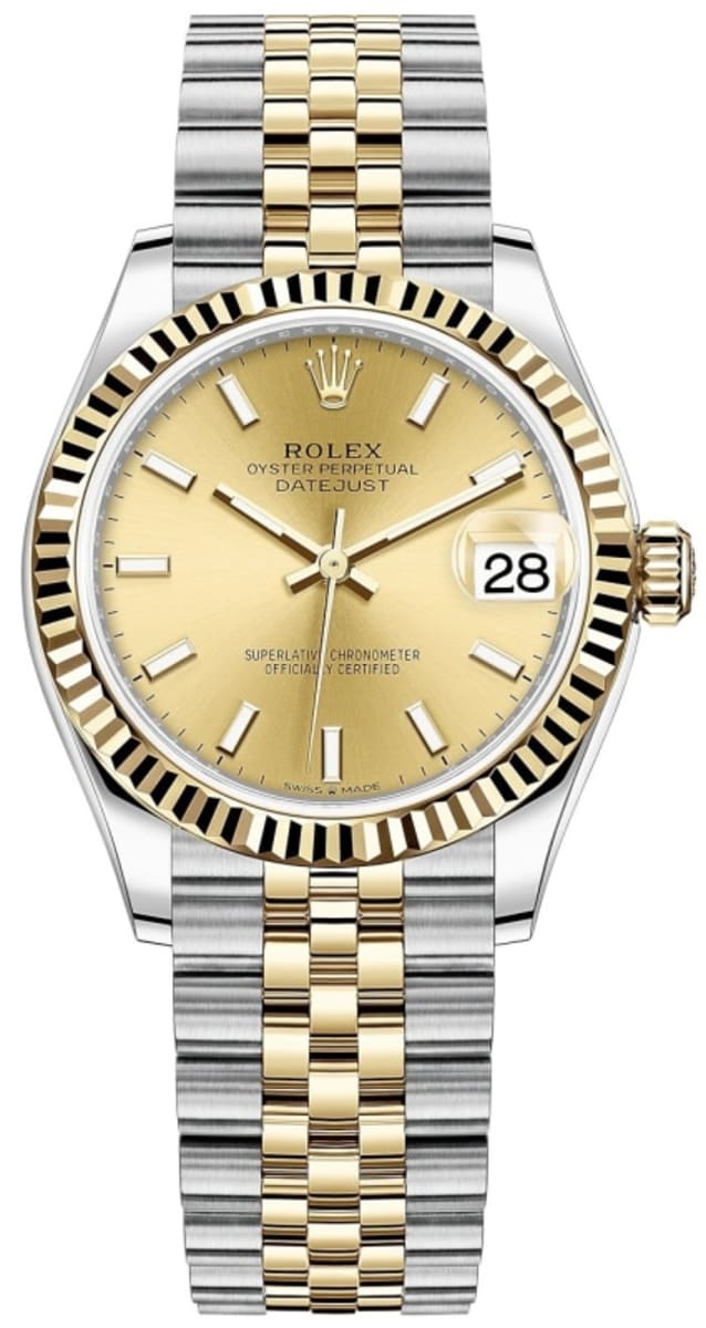 Rolex Datejust 31 Stainless Steel and Yellow Gold Champagne Dial Women’s Watch M278273-0014 31mm