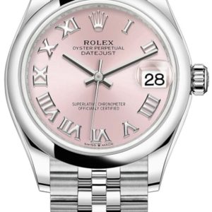 Rolex Datejust 31 Stainless Steel Pink Roman Dial Women’s Watch M278240-0014 31mm