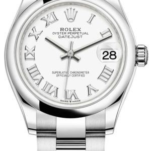 Rolex Datejust 31 Stainless Steel White Roman Dial Women’s Watch M278240-0003 31mm