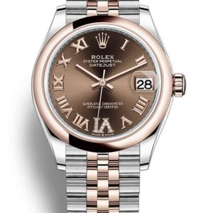 Rolex Datejust 31 Steel and 18kt Everose Gold Chocolate Dial Women’s Watch M278241-0004 31mm