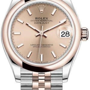 Rolex Datejust 31 Steel and 18kt Everose Gold Rose Dial Women’s Watch M278241-0010 31mm