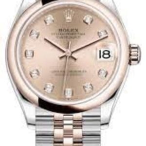 Rolex Datejust 31 Steel and 18kt Everose Gold Rose Diamond Dial Women’s Watch M278241-0024 31mm