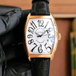 Franck Muller Cintree Curvex 18k Rose Gold Leather Strap Men’s Watch 7880 SC DT 5N 50mm