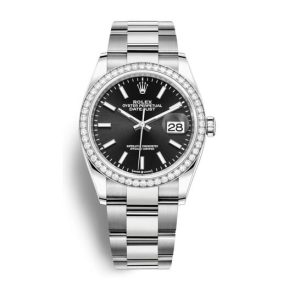 Rolex Datejust 36 Black Dial Automatic Unisex Oyster Watch 126284BKSO 36mm