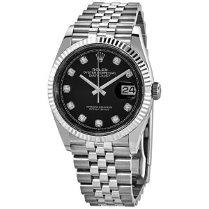 Rolex Datejust 36 Black Diamond Dial Automatic Jubilee Ladies Watch 126234BKDJ 36mm