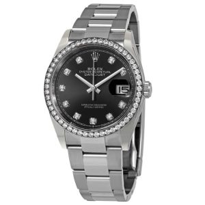Rolex Datejust 36 Black Diamond Dial Automatic Unisex Oyster Watch 126284BKDO 36mm