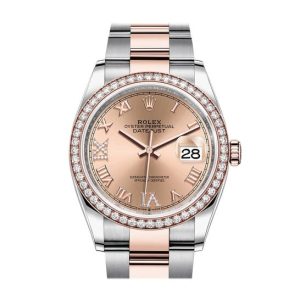 Rolex Datejust 36 Automatic Pink Diamond Dial Ladies Steel and 18K Everose Gold Oyster Watch 126281PRDJ 36mm