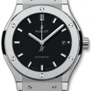 Hublot Classic Fusion 42mm Black Dial Black Leather Strap Men’s Watch 542.NX.1171.LR 42mm