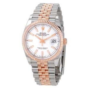 Rolex Datejust 36 Automatic White Dial Men’s Steel and 18kt Everose Gold Jubilee Watch 126231WSJ 36mm