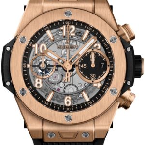 Hublot Big Bang Unico Black Skeleton Dial 18kt Rose Gold Black Rubber Strap Men’s Watch 441.OX.1181.RX 42mm