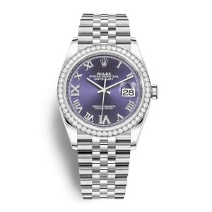 Rolex Datejust 36 Aubergine Diamond Dial Automatic Unisex Jubilee Watch 126284AURDJ 36mm