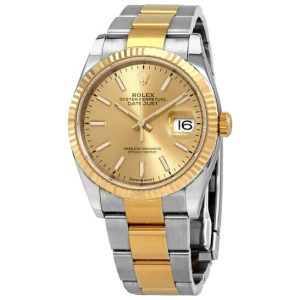 Rolex Datejust 36 Champagne Dial Men’s Stainless Steel and 18kt Yellow Gold Oyster Watch 126233CSO 36mm