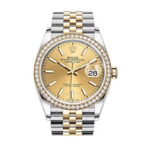 Rolex Datejust 36 Champagne Dial Men’s Steel and 18kt Yellow Gold Jubilee Watch 126283CSJ 36mm