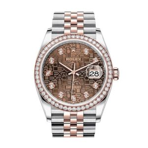 Rolex Datejust 36 Chocolate Jubilee Diamond Dial Men’s Steel and 18k Everose Gold Jubilee Watch 126281CHJDJ 36mm