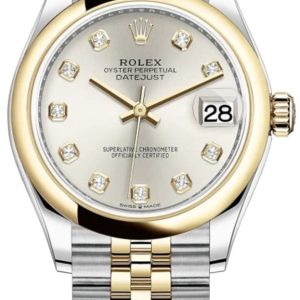 Rolex Datejust 31 Stainless Steel and Yellow Gold Silver Diamond Dial Women’s Watch M278243-0020 31mm