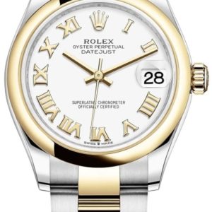 Rolex Datejust 31 Stainless Steel and Yellow Gold White Roman Dial Women’s Watch M278243-0001 31mm