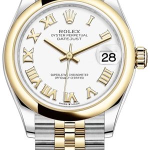 Rolex Datejust 31 Stainless Steel and Yellow Gold White Roman Dial Women’s Watch M278243-0002 31mm