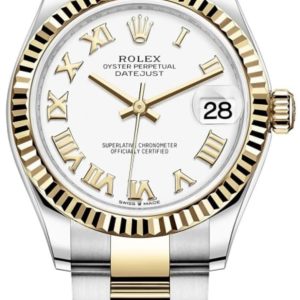 Rolex Datejust 31 Stainless Steel and Yellow Gold White Roman Dial Women’s Watch M278273-0001 31mm