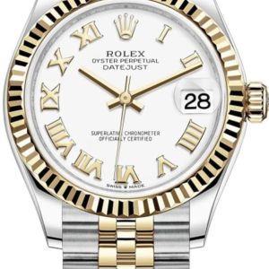 Rolex Datejust 31 Stainless Steel and Yellow Gold White Roman Dial Women’s Watch M278273-0002 31mm