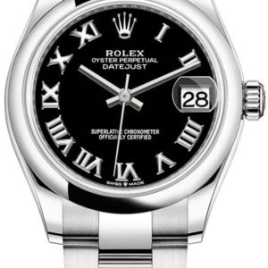 Rolex Datejust 31 Stainless Steel Black Roman Dial Women’s Watch M278240-0001 31mm