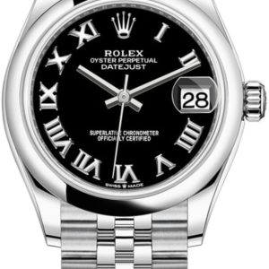 Rolex Datejust 31 Stainless Steel Black Roman Dial Women’s Watch M278240-0002 31mm