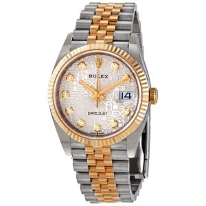 Rolex Datejust 36 Silver Jubilee Diamond Dial Men’s Steel and 18kt Yellow Gold Jubilee Watch 126233SJDJ 36mm