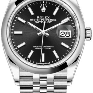 Rolex Datejust 36 Stainless Steel Black Dial Women’s Watch M126200-0003 36mm