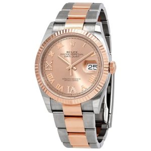 Rolex Datejust 36 Pink Diamond Dial Men’s Steel and 18kt Everose Gold Oyster Watch 126231PKRDO 36mm