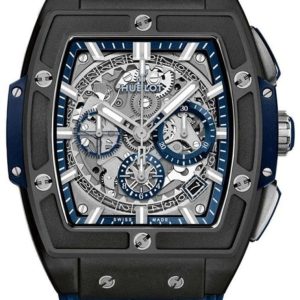 Hublot Spirit of Big Bang Chronograph Skeleton Dial Blue Leather Strap Men’s Watch 641.CI.7170.LR 48mm