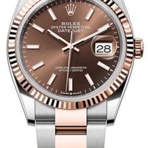 Rolex Datejust 36 Steel & Everose Gold Chocolate Dial Women’s Watch M126231-0044 36mm