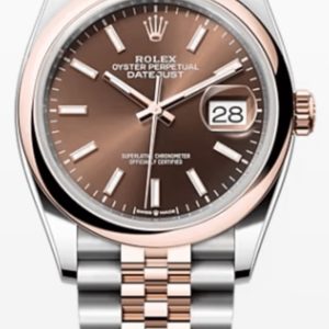 Rolex Datejust 36 Steel & Everose Gold Chocolate Dial Women’s Watch M126201-0043 36mm