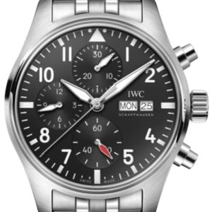 IWC Pilot’s Chronograph Automatic Black Dial Steel Men’s Watch IW388113 41mm