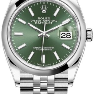 Rolex Datejust 36 Stainless Steel Mint Green Dial Women’s Watch M126200-0023 36mm