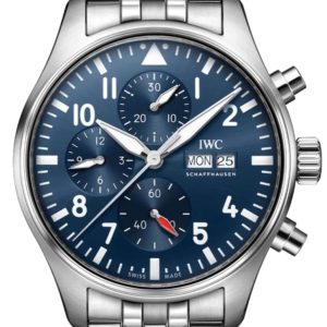 IWC Pilot’s Chronograph Blue Dial Steel Men’s Watch IW378004 43mm