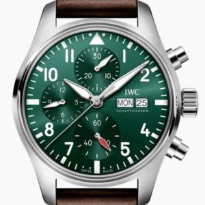 IWC Pilot’s Green Dial Steel Men’s Watch IW388103 41mm