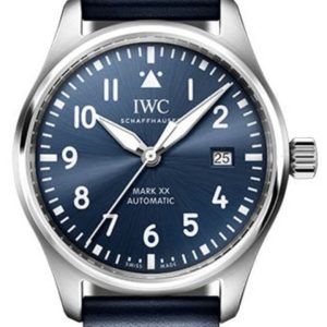 IWC Pilot’s Mark XX Automatic Blue Dial Leather Strap Men’s Watch IW328203 40mm