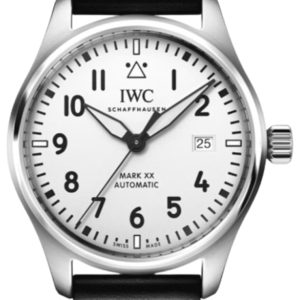 IWC Pilot’s Mark XX Automatic White Dial Black Leather Strap Men’s Watch IW328207 40mm