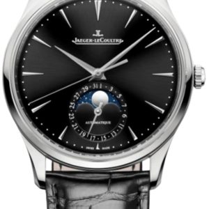 Jaeger LeCoultre Master Ultra Thin Moon Automatic Black Dial Leather Strap Men’s Watch Q1368471 39mm
