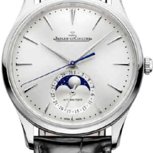Jaeger LeCoultre Master Ultra Thin Moon Automatic Silver Dial Leather Strap Men’s Watch 1368430 39mm