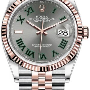 Rolex Datejust 36 Steel & Everose Gold Slate Roman Dial Women’s Watch M126231-0029 36mm