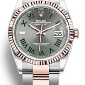 Rolex Datejust 36 Steel & Everose Gold Slate Roman Dial Women’s Watch M126231-0030 36mm