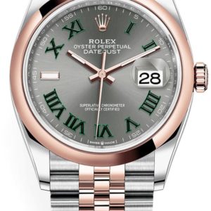 Rolex Datejust 36 Steel & Everose Gold Slate Roman Wimbledon Dial Women’s Watch M126201-0029 36mm