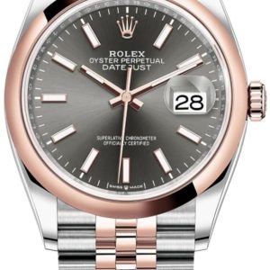 Rolex Datejust 36 Steel & Everose Gold Slate Dial Women’s Watch M126201-0013 36mm