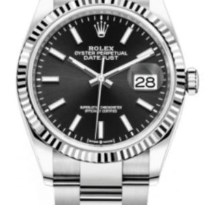 Rolex Datejust 36 Steel & White Gold Black Dial Women’s Watch M126234-0016 36mm