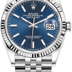 Rolex Datejust 36 Steel & White Gold Blue Dial Women’s Watch M126234-0017 36mm