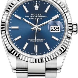 Rolex Datejust 36 Steel & White Gold Blue Dial Women’s Watch M126234-0018 36mm