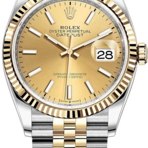 Rolex Datejust 36 Steel & Yellow Gold Champagne Dial Women’s Watch M126233-0015 36mm