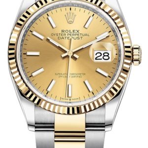Rolex Datejust 36 Steel & Yellow Gold Champagne Dial Women’s Watch M126233-0016 36mm