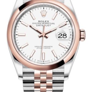 Rolex Datejust 36 Steel & Everose Gold White Dial Women’s Watch M126201-0017 36mm